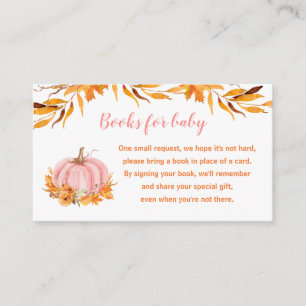 Little Pumpkin Pink Baby Shower Books For Baby  Enclosure Card