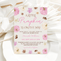 Little Pumpkin Pink  Baby Shower Invitation