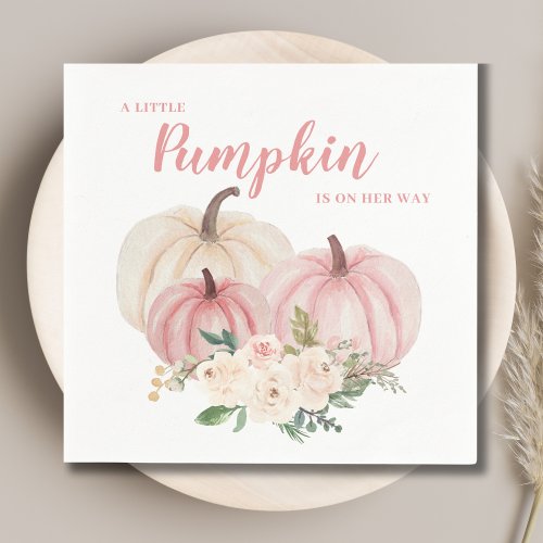 Little Pumpkin Pink Baby Shower Napkins