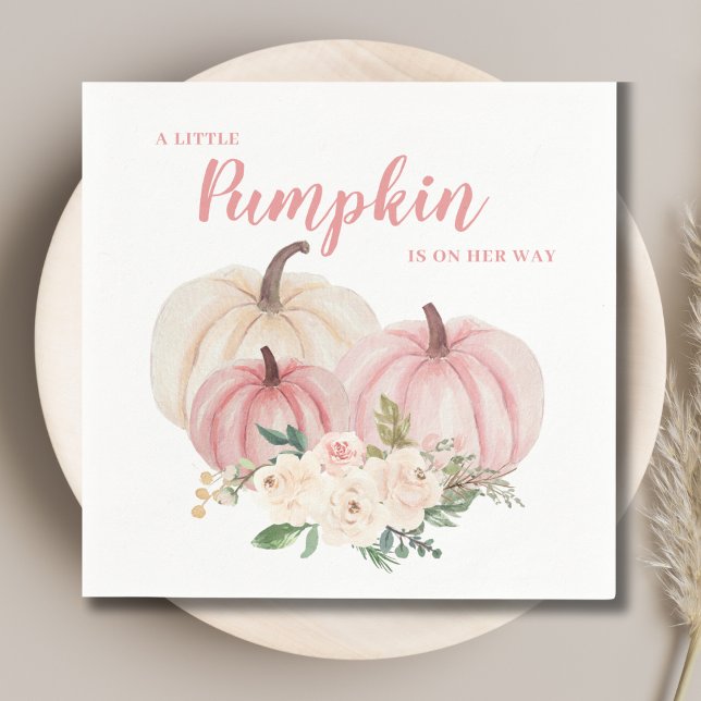 Little Pumpkin Pink Baby Shower Napkins (Creator Uploaded)