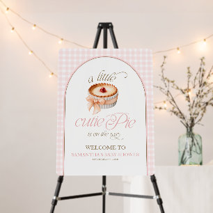 Little Pumpkin Pink Bow Baby Shower Welcome Sign