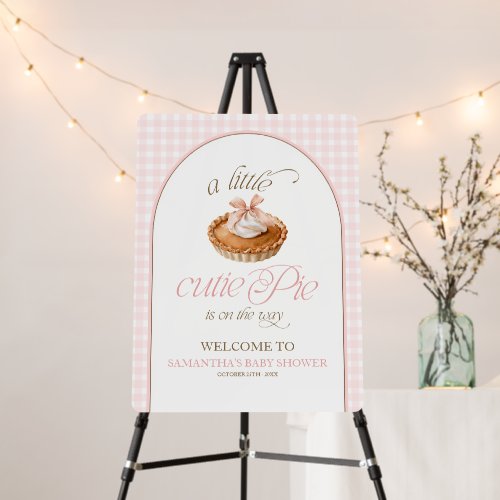 Little Pumpkin Pink Bow Baby Shower Welcome Sign