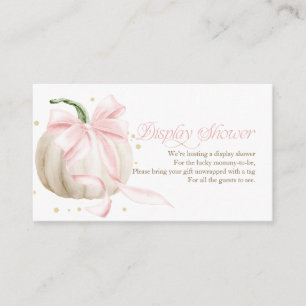 Little Pumpkin Pink Bow Display Shower Enclosure Card