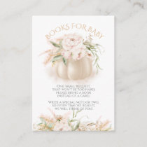 Little pumpkin pink floral girl Baby Shower Book Enclosure Card