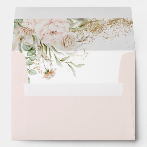 Little pumpkin pink floral girl Baby Shower  Envelope