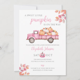 Little Pumpkin Pink Girl Baby Shower All In One Invitation