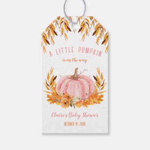 Little Pumpkin Pink Girl Baby Shower Favor Tags