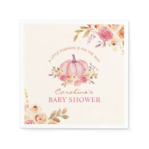 Little Pumpkin Pink Girl Baby Shower Paper Napkins