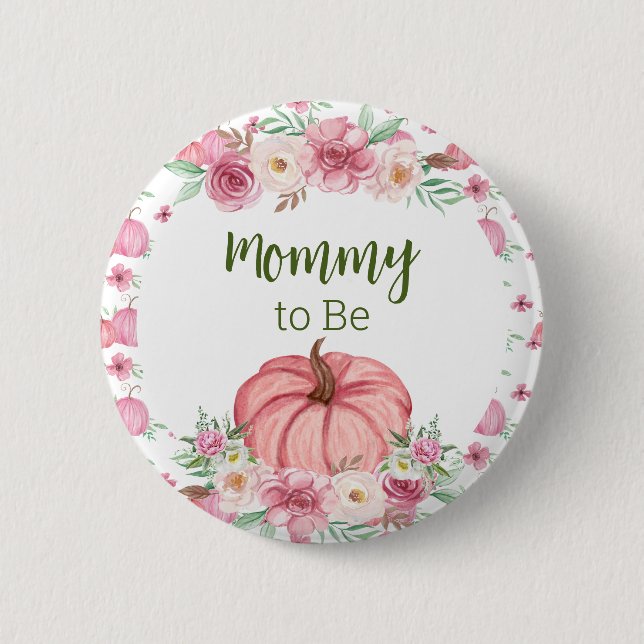 Little Pumpkin Pink Mommy to Be Pin - Customize  (Front)
