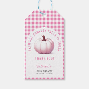 Little Pumpkin Pink Thanksgiving Baby Shower Gift Tags