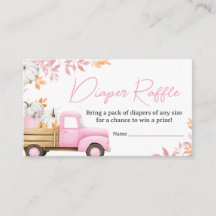 Little Pumpkin Pink Truck Fall Baby Diaper Raffle