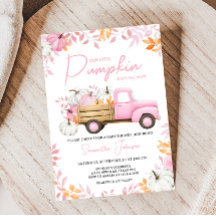 Little Pumpkin Pink Truck Fall Baby Shower
