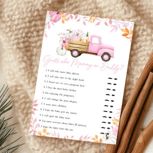 Little Pumpkin Pink Truck Guess Who Mommy or Daddy