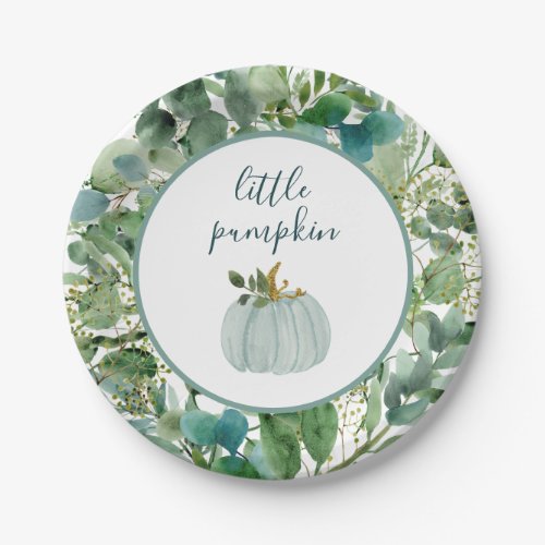 Little Pumpkin Plates Blue Little Pumpkin Baby