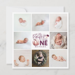 little pumpkin purple 1st birthday multi photo