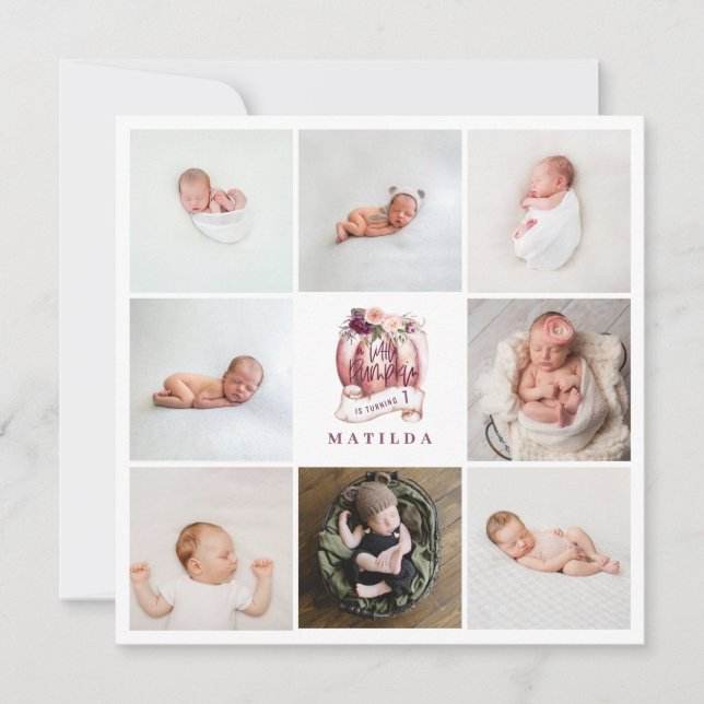 little pumpkin purple age birthday multi photo (Front)