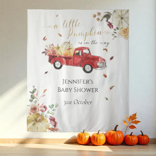 Little Pumpkin Red Truck Baby Shower Backdrop