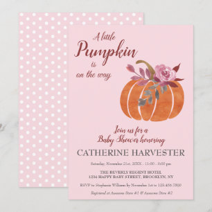Little Pumpkin Rustic Autumn Baby Shower Invitation