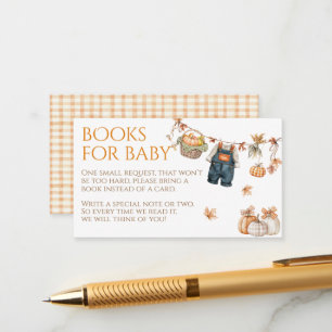 Little Pumpkin Rustic Baby Shower Book Request Enclosure Card