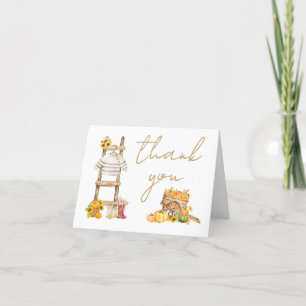 Little Pumpkin Rustic Baby Shower  Thank You Card