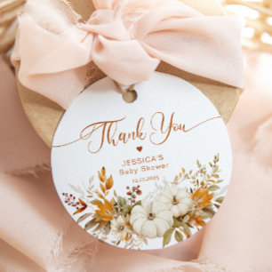 Little pumpkin rustic baby shower thank you favor tags