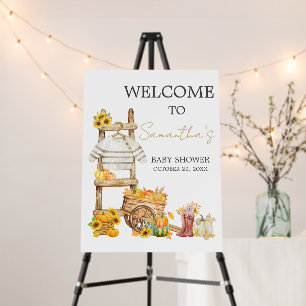 Little Pumpkin Rustic Baby Shower Welcome Sign