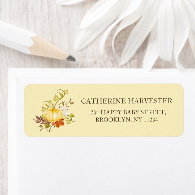 Little Pumpkin Rustic Fall Baby Shower Address Label (Insitu)
