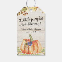 Little Pumpkin Rustic Fall Baby Shower Favor Gift Tags