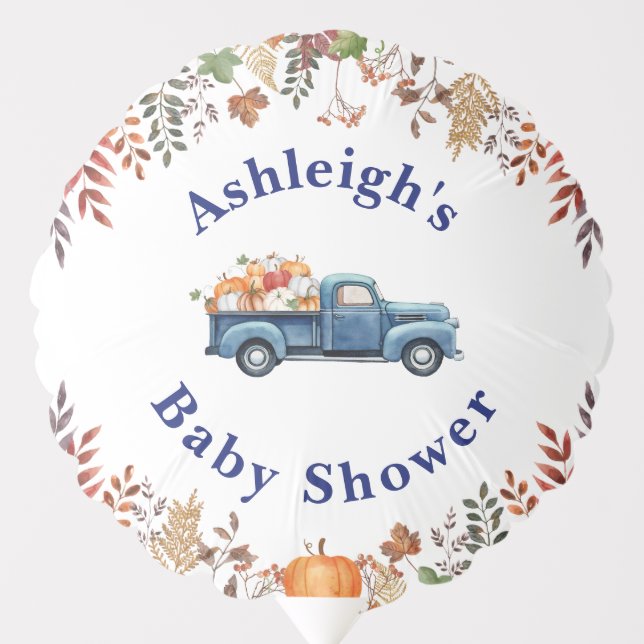 Little Pumpkin Rustic Fall Boy Baby Shower Balloon (Front)