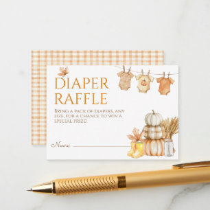 Little Pumpkin Rustic Farm Baby Shower Diaper Enclosure Card