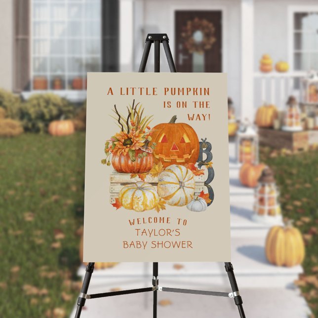 Little Pumpkin Rustic Farmhouse Welcome Easel Foam Board (Creator Uploaded)