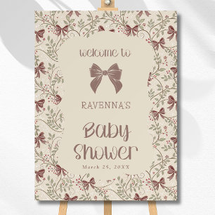 Little Pumpkin Sage Leaves Bow Welcome Foam Board