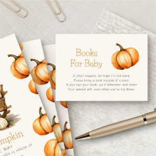 Little Pumpkin Shower Books For Baby Enclosure Card