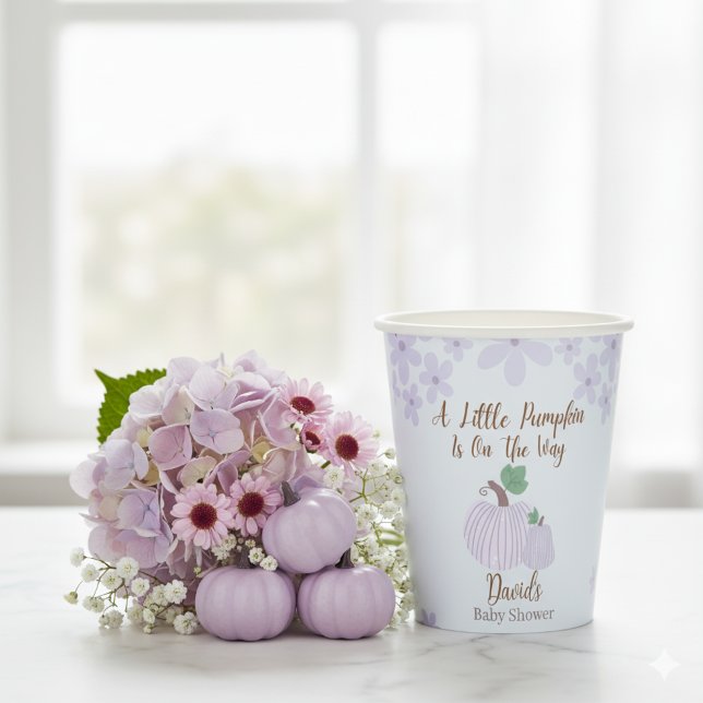 Little Pumpkin Soft Blue Baby Shower Paper Cups (Creator Uploaded)