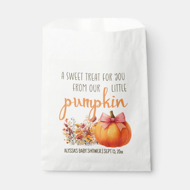 Little Pumpkin Sweet Treat Baby Shower Favor Bag (Front)