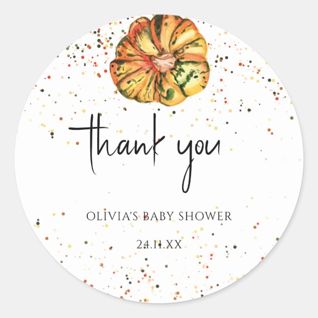 Little pumpkin thank you classic round sticker  (Front)