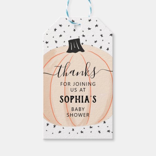 Little Pumpkin Thank You Favor Baby Shower Gift Tags