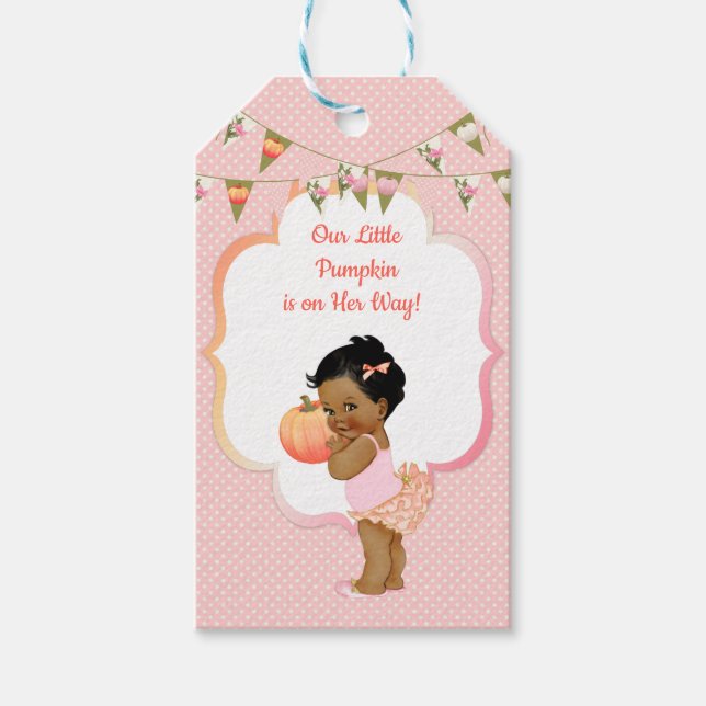 Little Pumpkin Thank You Gift Tag Dark Tone (Front)