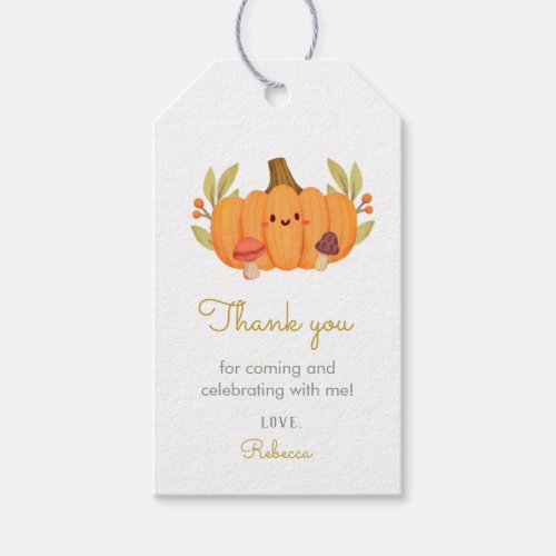 Little Pumpkin Thank you Gift Tags