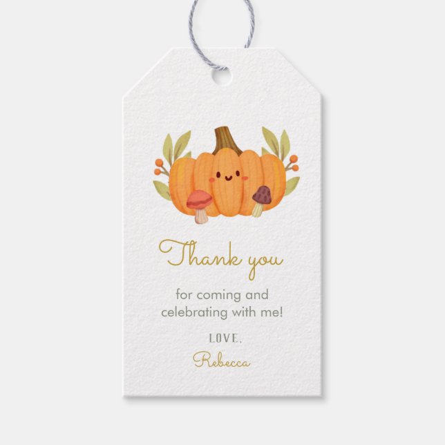 Little Pumpkin Thank you Gift Tags (Front)