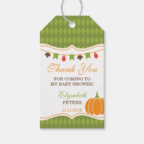 Little Pumpkin Thank You Tag Favor Autumn Gift Tags