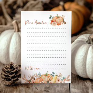 Little Pumpkin Time Capsule Note Message Card