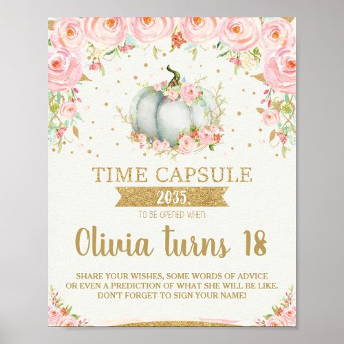 Little Pumpkin Time Capsule Poster Sign