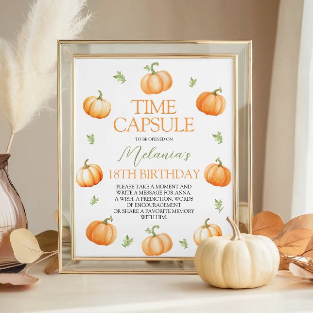 Little Pumpkin Time Capsule Table Sign (Creator Uploaded)