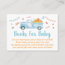 Little Pumpkin Truck Baby Shower Book Request Enclosure Card