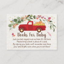 Little Pumpkin Truck Baby Shower Book Request Enclosure Card