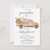 Little Pumpkin Truck Baby Shower Invitation Card (Front)