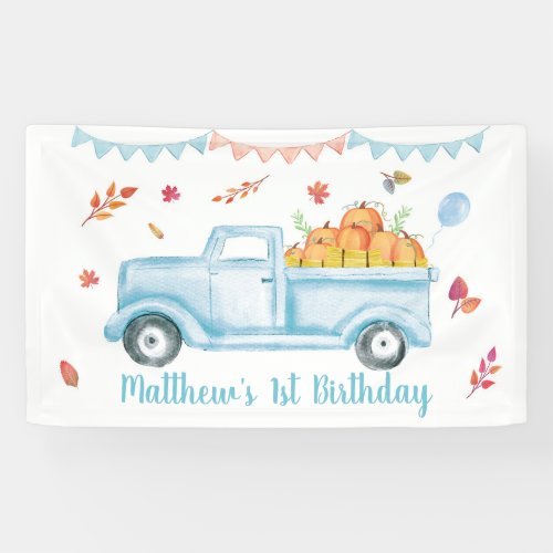 Little Pumpkin Truck Birthday Banner