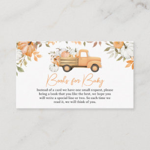 Little Pumpkin Truck Fall Baby Books for Baby Enclosure Card
