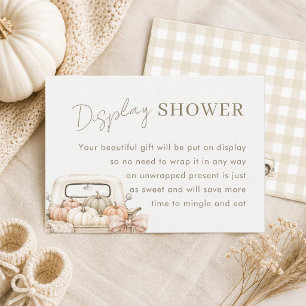 Little Pumpkin Truck Fall Baby Display Shower Enclosure Card